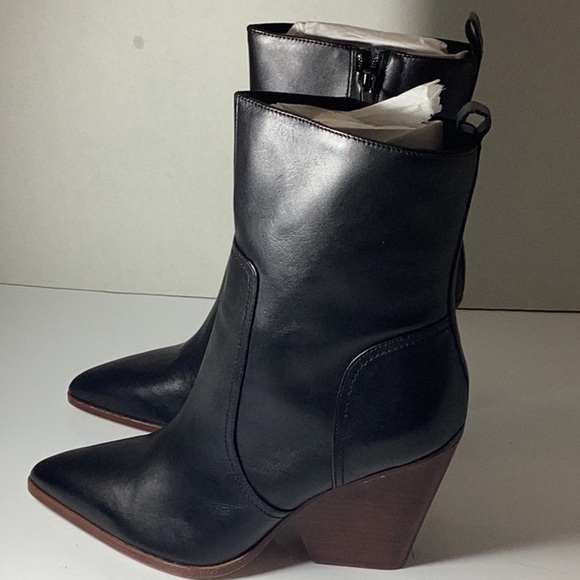 Veronica Beard Black Leather Ankle Boots - Picture 13 of 16